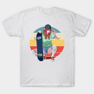 Skater Girl Skateboarding Skateboard Sk8er Woman T-Shirt